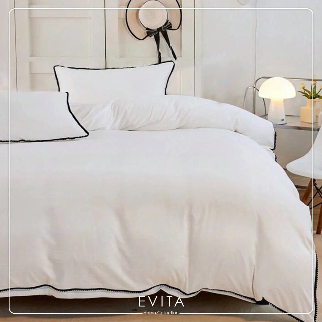 سرویس کاور مدل کارمن سایز 180 سفید رو به کرم کد 01