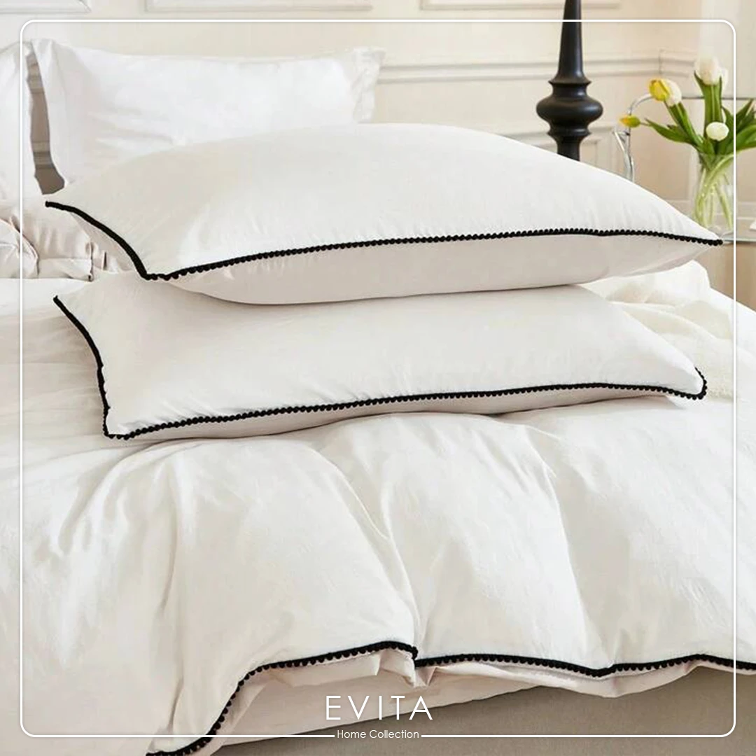 سرویس کاور مدل کارمن سایز 180 سفید رو به کرم کد 01 - Image 2