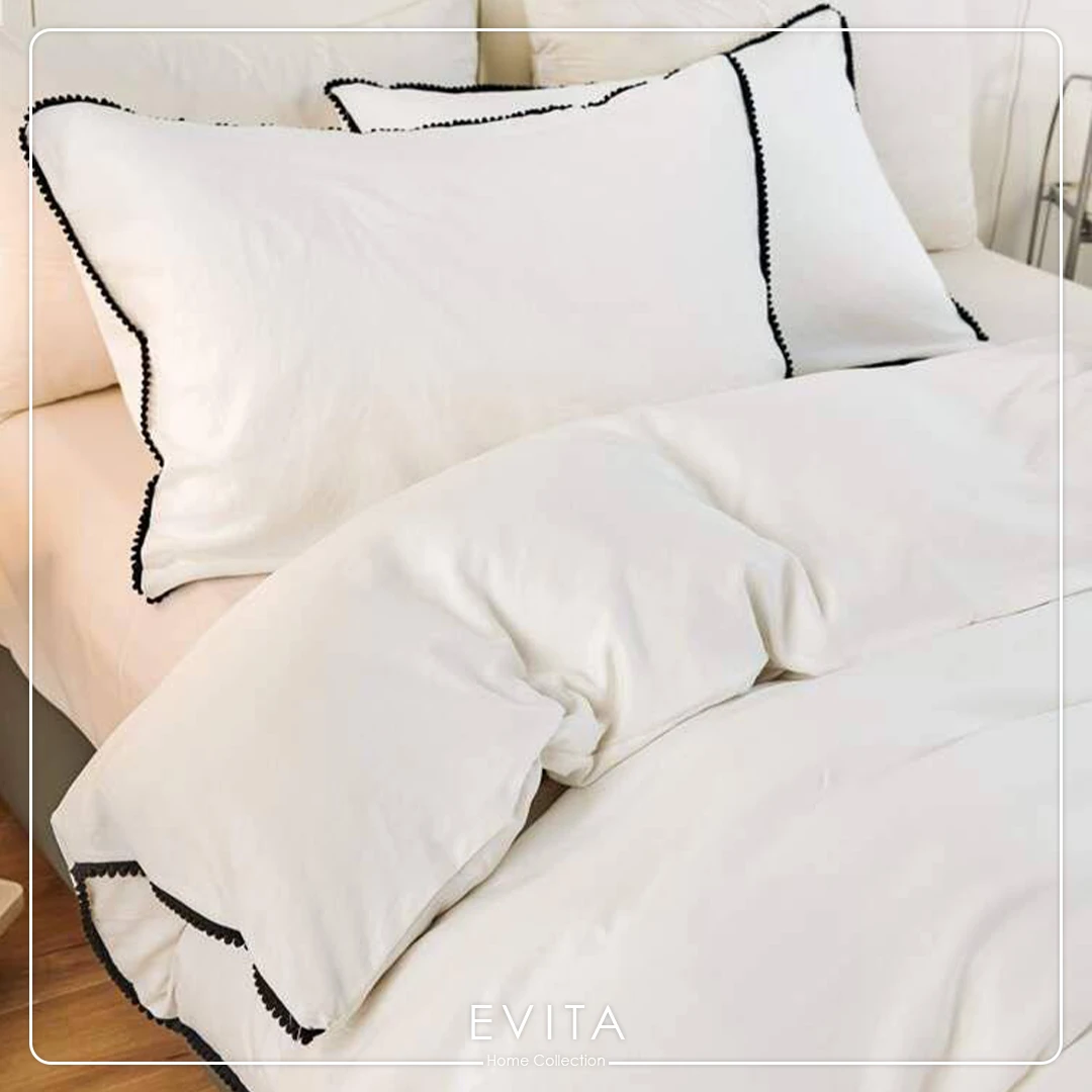 سرویس کاور مدل کارمن سایز 180 سفید رو به کرم کد 01 - Image 3