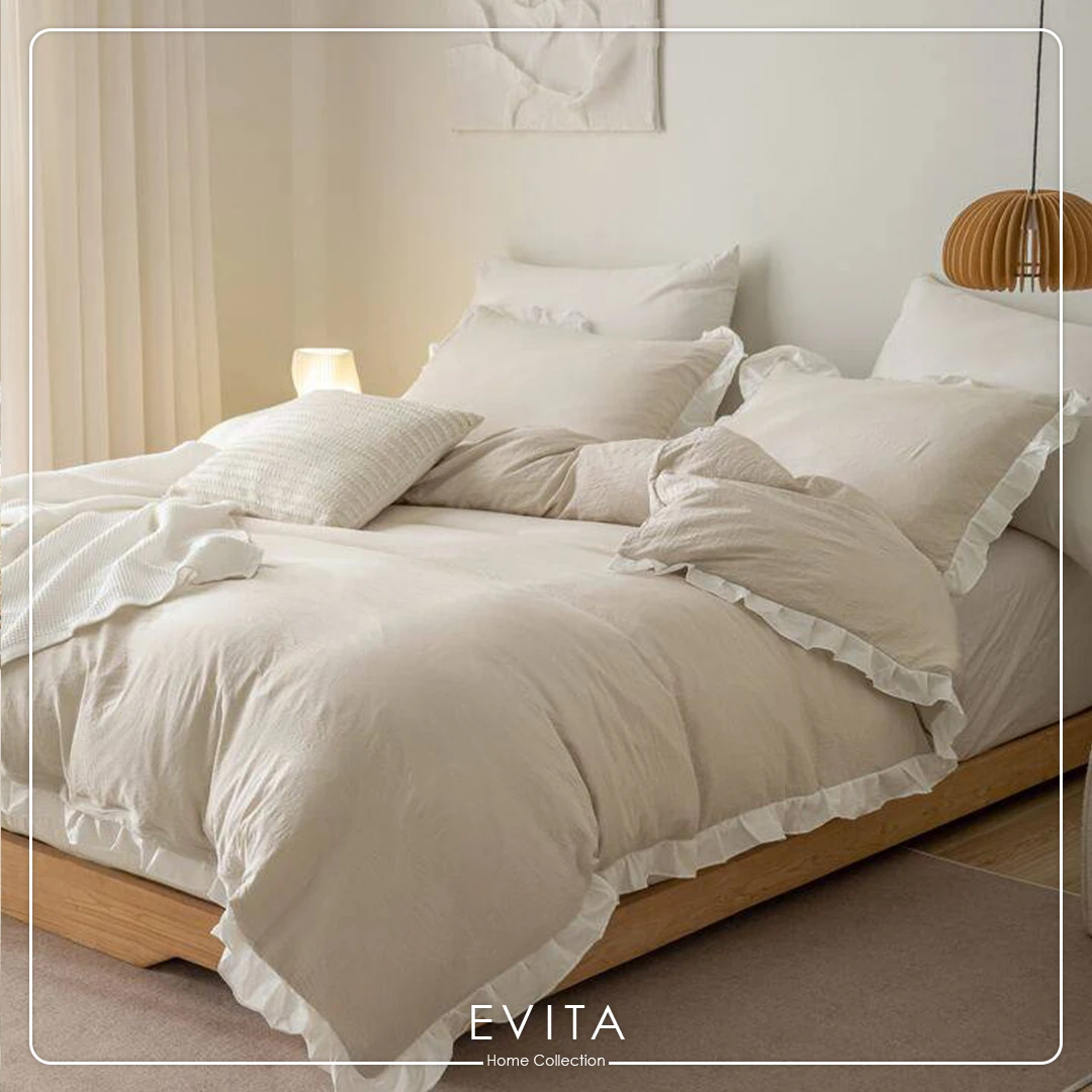 سرویس کاور مدل چین دار سایز 180 رنگ کرم کد 02 - Image 2