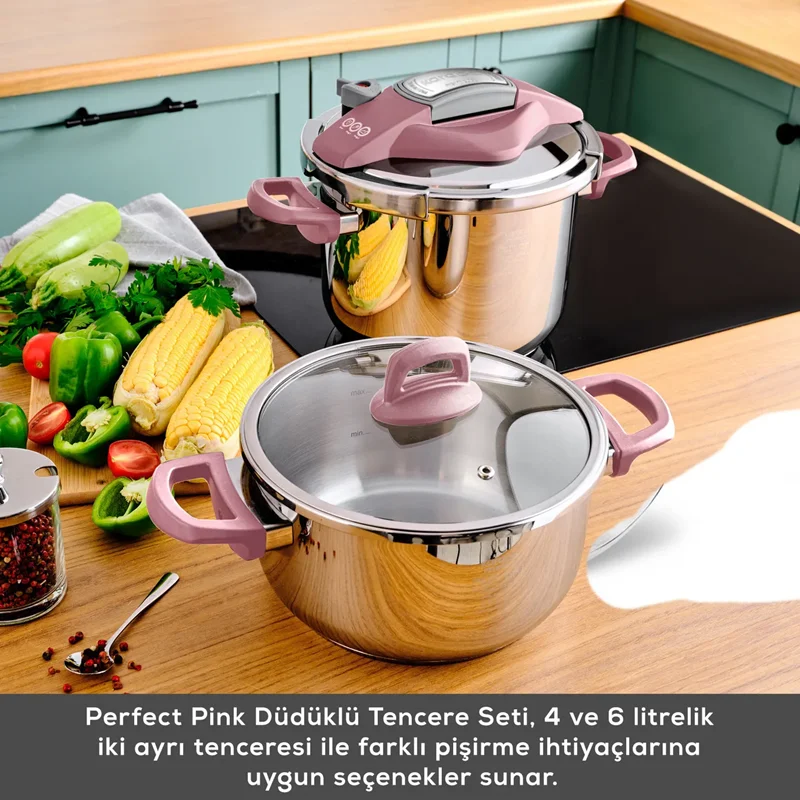 زود پز دو قلو 4 و 6 لیتر صورتی ١۵٣ဂ٠٣ဂ٠٧ဂ٧۶۵٠ - Image 3