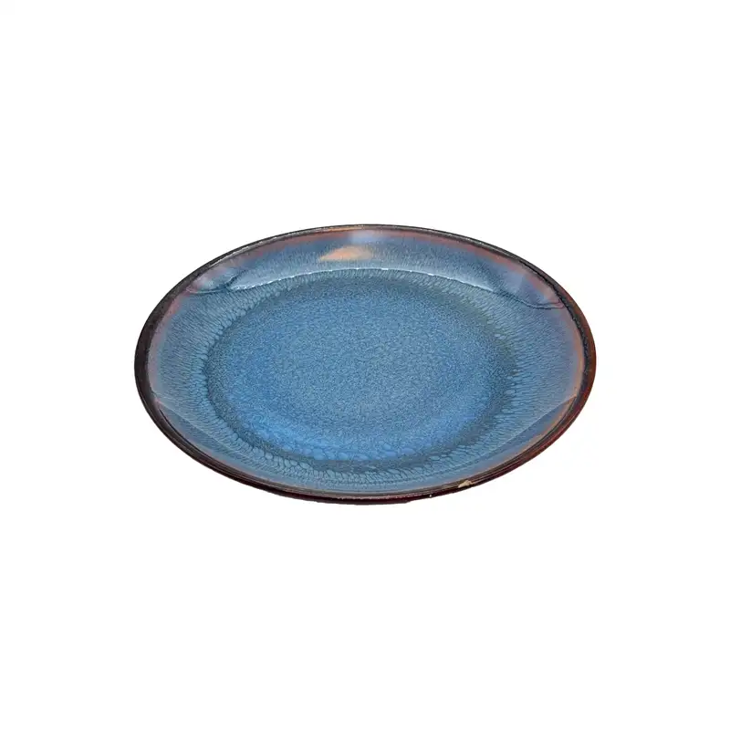 بشقاب دسرخوری آبی اقیانوسی لعابی