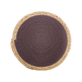 زیربشقابی دور حصیری قهوه ای بزرگ