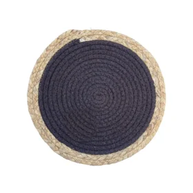 زیر بشقابی دور حصیری قهوه ای کوچک