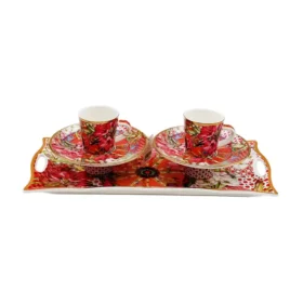 ست سرو قهوه خوری گل صورتی کد 10603