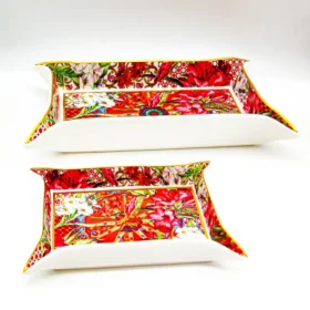 شیرینی خوری گل صورتی جفتی کد 10605