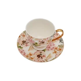 فنجان چای گل بهار صورتی کد 10653