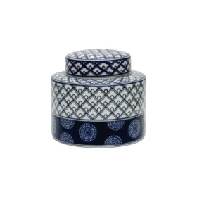 بانکه دربدار سفید سورمه ای طرحدار سایز 1 کد 10121/8