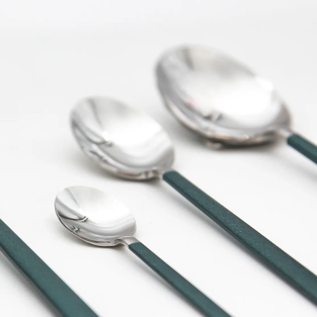 ست قاشق 42 پارچه سبز نقره ای کد 10508 - Image 4