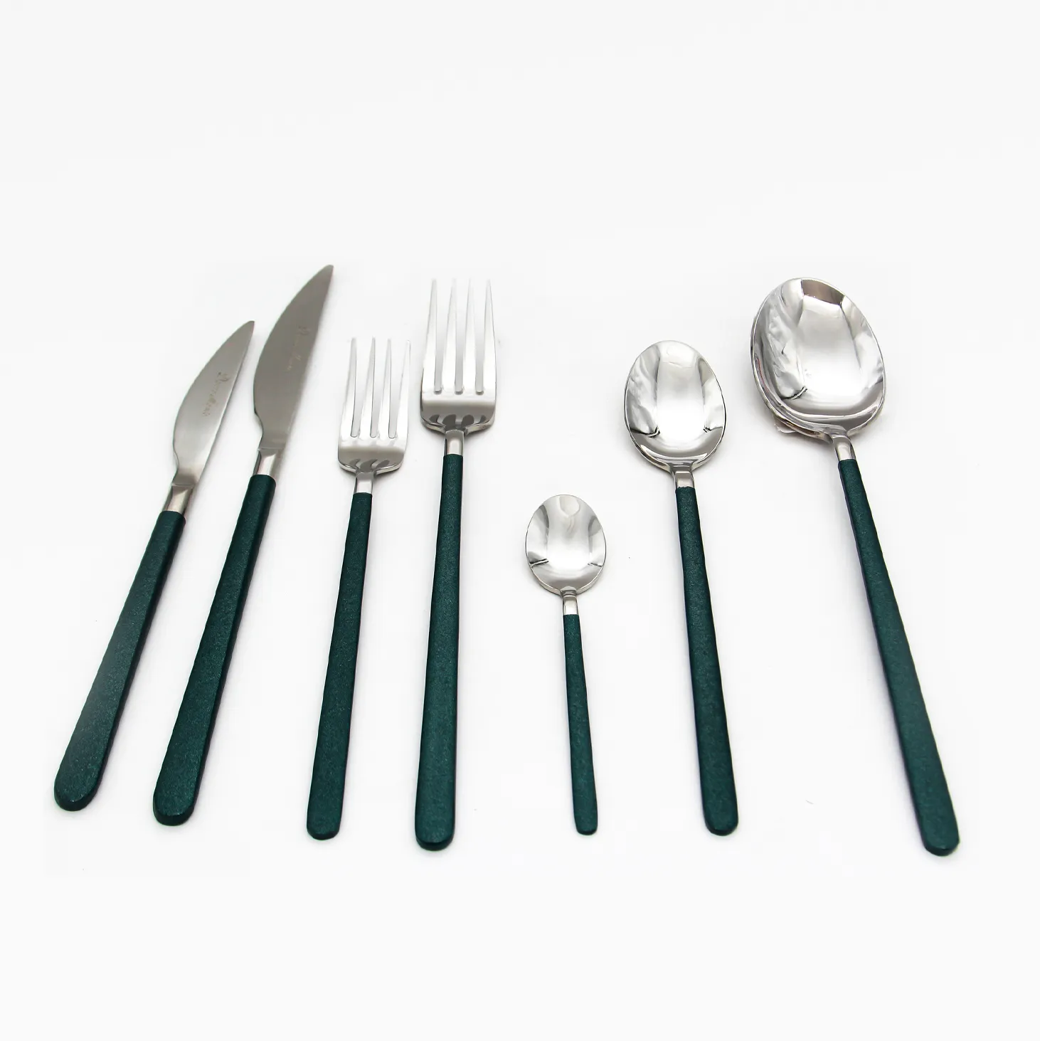 ست قاشق 42 پارچه سبز نقره ای کد 10508 - Image 2
