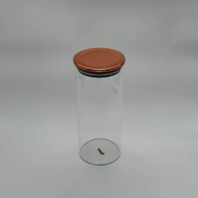 ظرف شیشه ای با درب فلزی 20 سانتی مترذ کد T1251