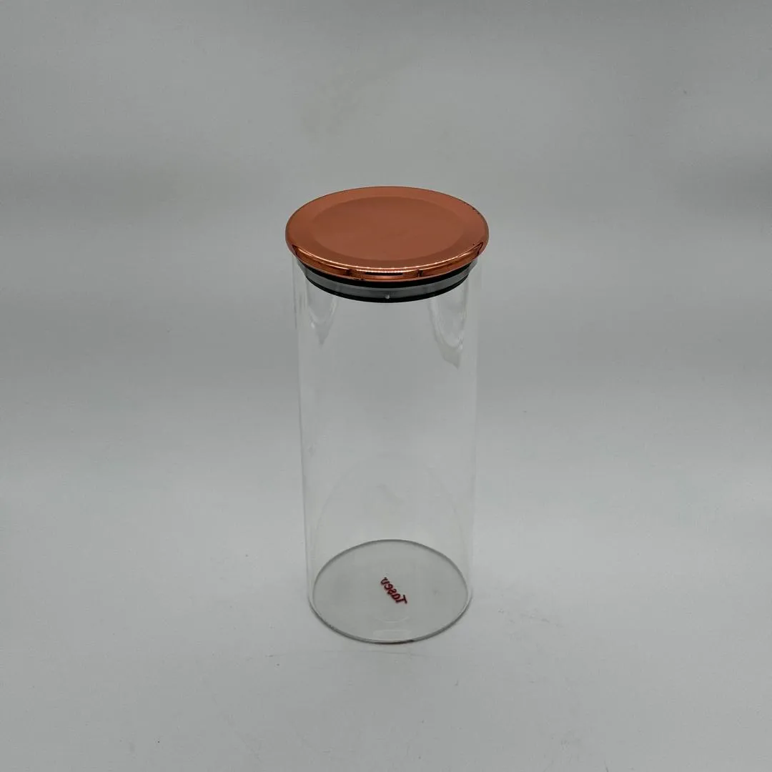 ظرف شیشه ای با درب فلزی 20 سانتی مترذ کد T1251