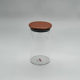 جار شیشه ای با درب فلزی 15 سانتی مترT1250