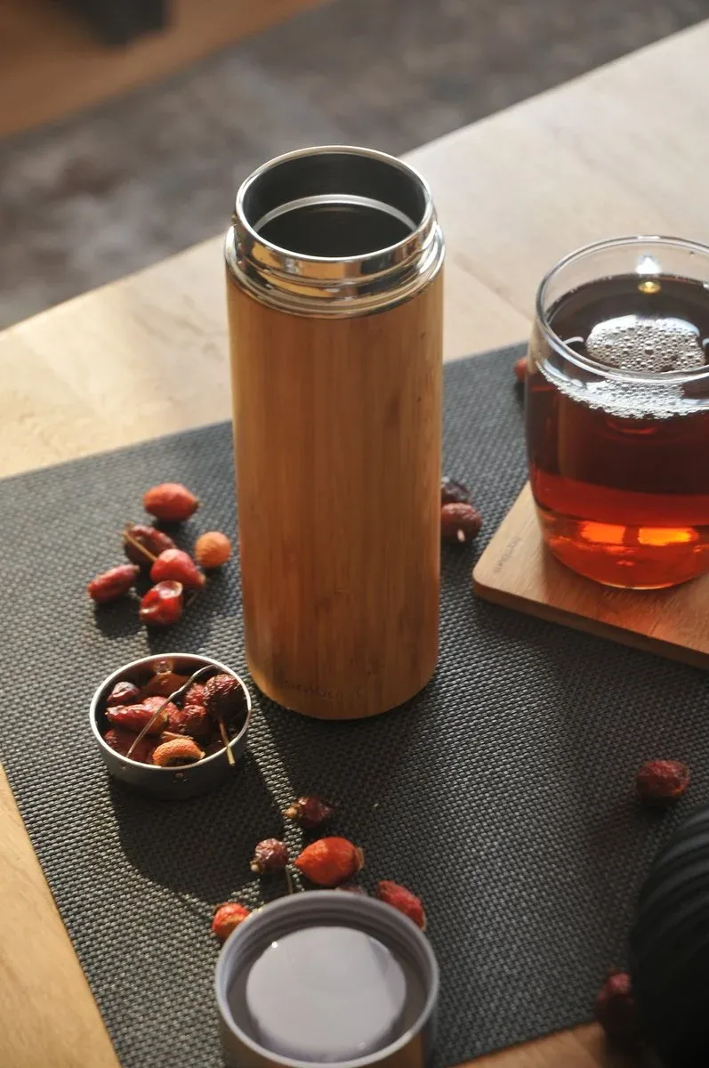 فلاسک بامبو درب استیل نیم لیتری B0041 - Image 2