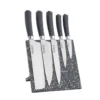سرویس چاقو 6 پارچه مدل مگنتی گرانیت مشکی-طوسی کد 8108