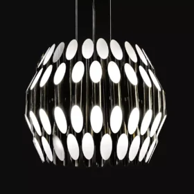 لوستر گرد بامبو دو طبقه قطر 75-کروم براق-کد 341