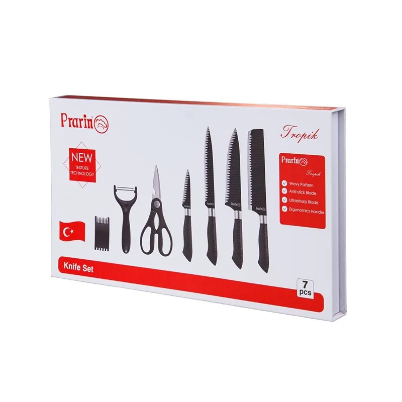 سرویس چاقو 7 پارچه مدل کارلا دسته مشکی کد 8007 - Image 2