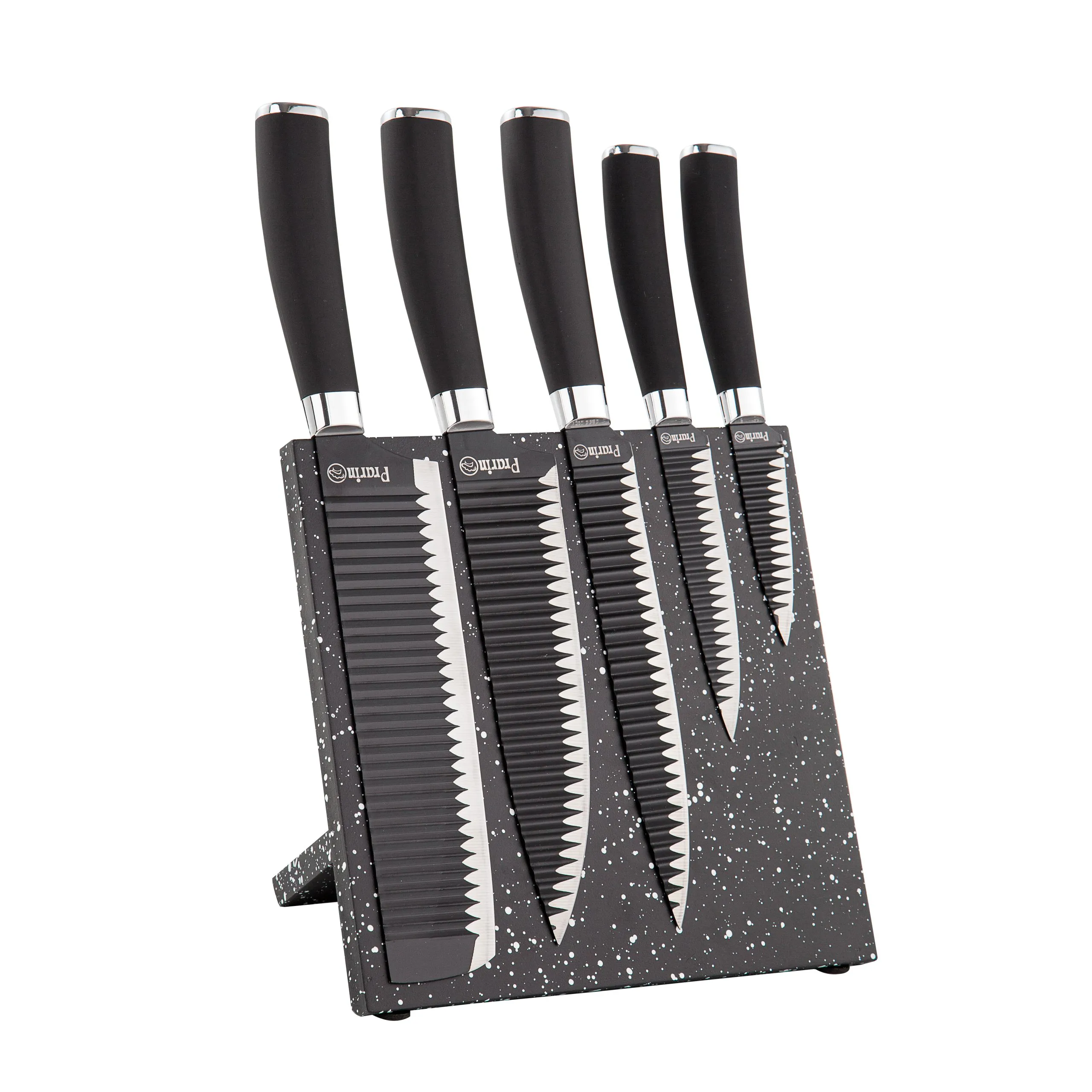 سرویس چاقو 6 پارچه مدل مگنتی گرانیت مشکی کد 8106