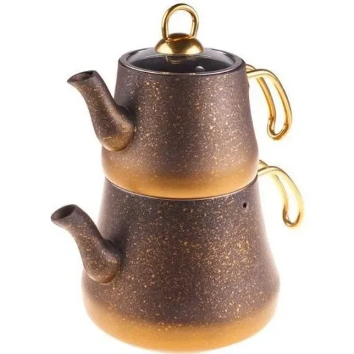 سرویس کتری قوری گرانیتی مشکی T3574