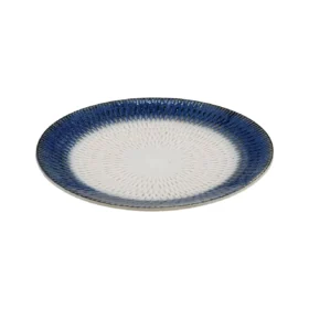 بشقاب پلو خوری آبی سفید خورشیدی