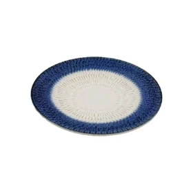 بشقاب دسر خوری آبی سفید خورشیدی