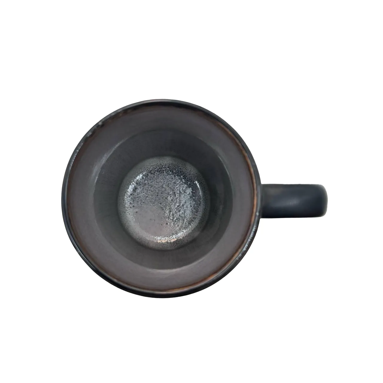 لیوان داخل طوسی لعابی بیرون مشکی - Image 3