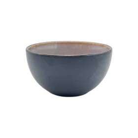 کاسه سوپ خوری داخل طوسی لعابی بیرون مشکی