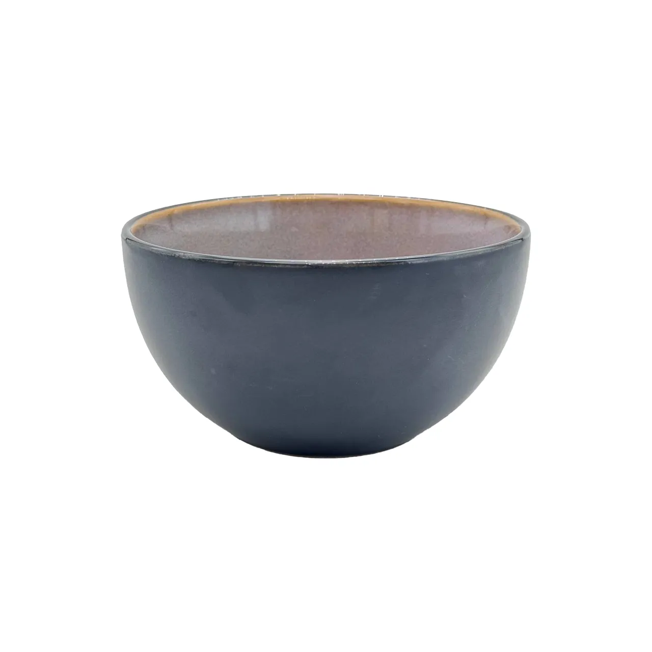 کاسه سوپ خوری داخل طوسی لعابی بیرون مشکی