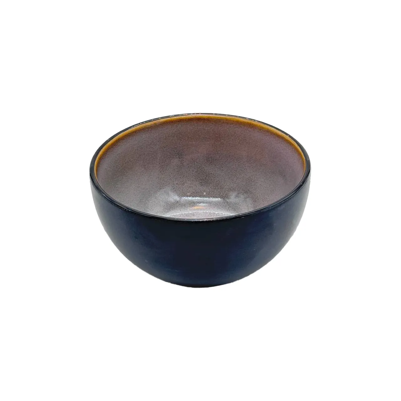 کاسه سوپ خوری داخل طوسی لعابی بیرون مشکی - Image 2