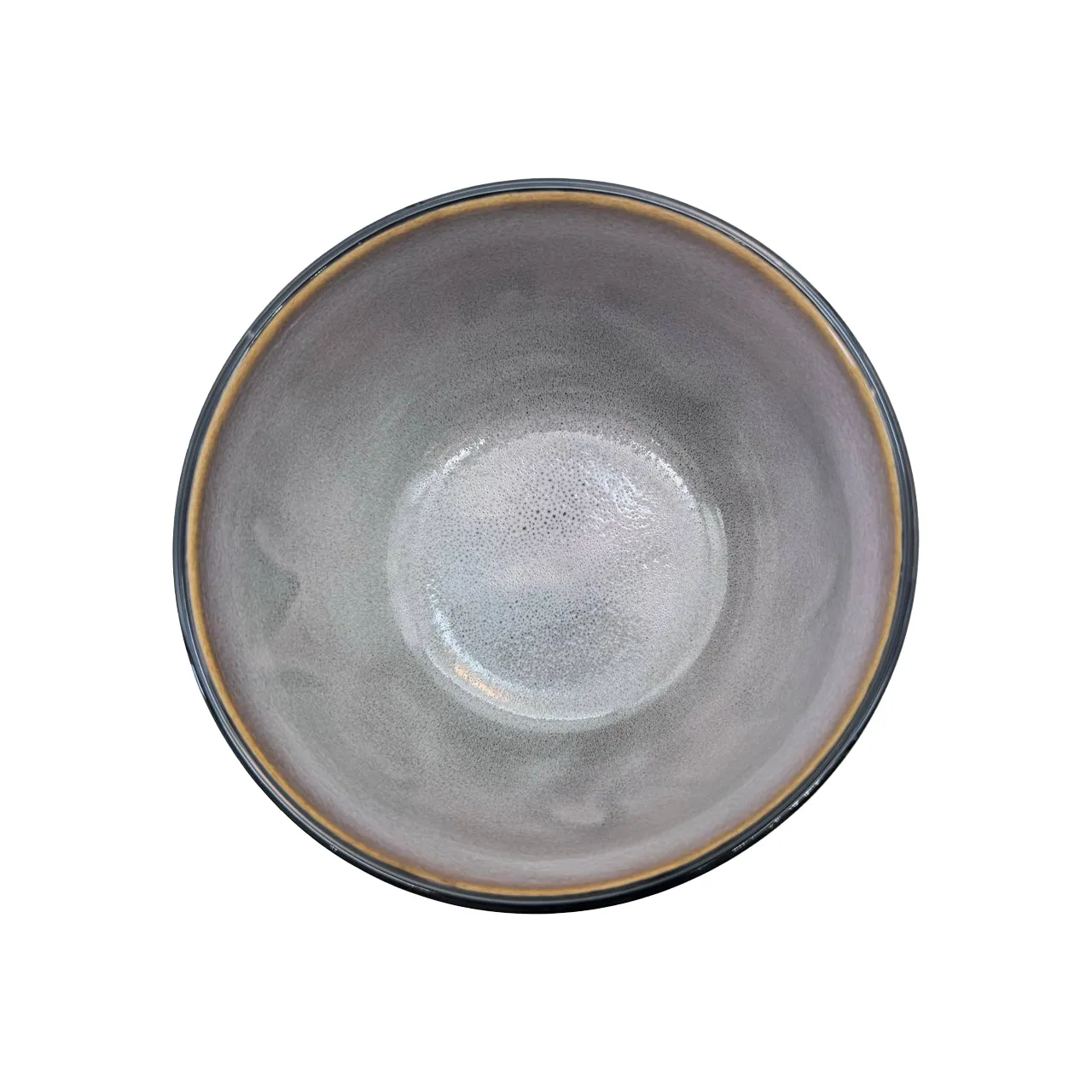 کاسه سوپ خوری داخل طوسی لعابی بیرون مشکی - Image 3