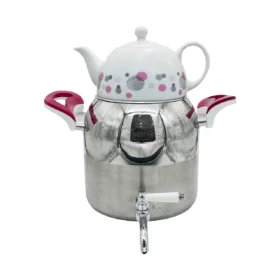 کتری قوری شیردار دسته باکالیت 6 لیتر نیمه مات قرمز 2033