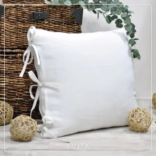 روبالشت تمام نخ پاپیون سفید کد 01