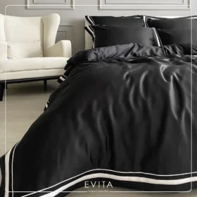 سرویس کاور مدل مانلی سایز 180 رنگ سفید مشکی کد 04