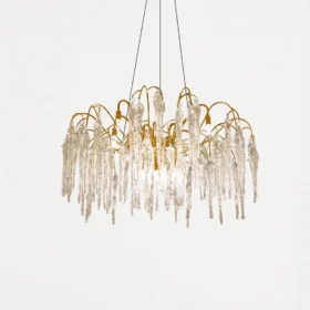 لوستر گرد اسکار قطر 80-طلایی براق-شفاف کد 160