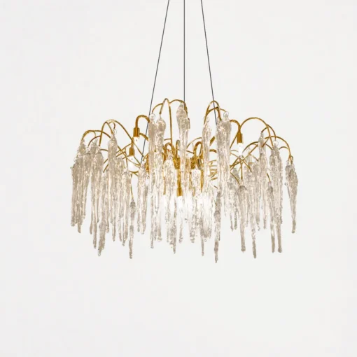 لوستر گرد اسکار قطر 80-طلایی براق-شفاف کد 160