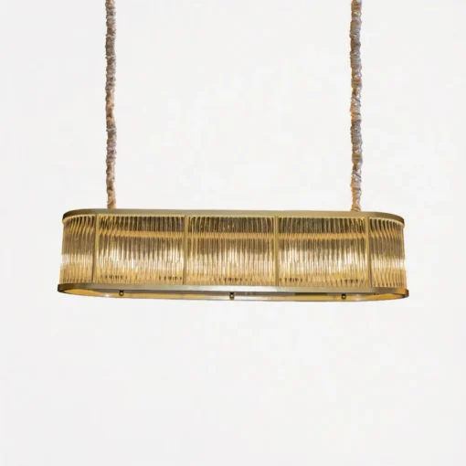 لوستر لاینر 2 لاین کریستال لوله ای 120*35-طلایی براق-شفاف-کد 166