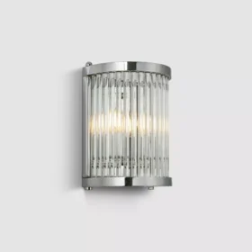 دیوارکوب کریستال لوله ای 25 سانت-کروم-شفاف-کد 174