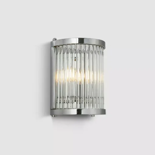 دیوارکوب کریستال لوله ای 25 سانت-کروم-شفاف-کد 174