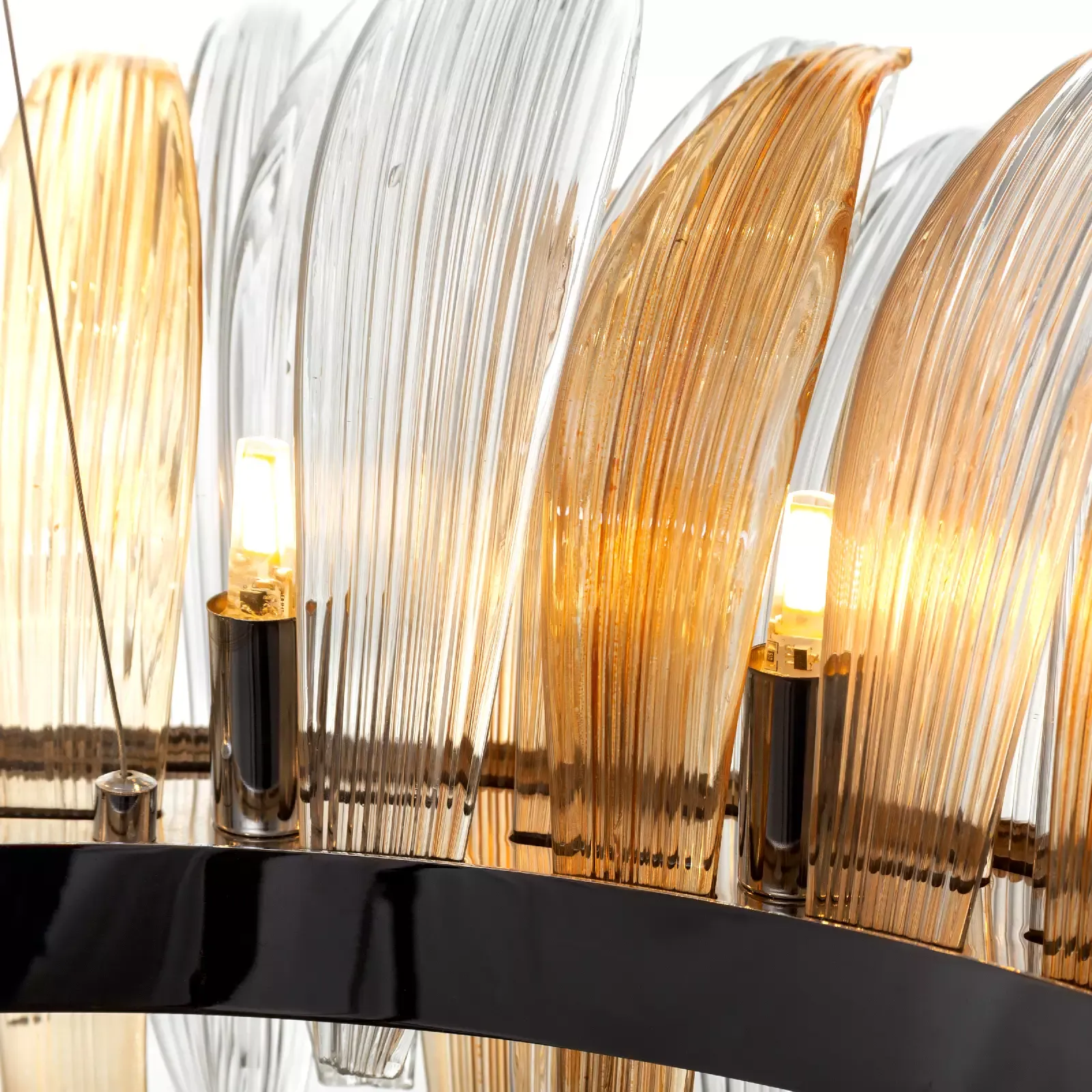 لوستر گرد هیوا قطر 80-دودی خش-سبز و عسلی-کد 411 - Image 2