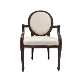 صندلی سیلوانا دسته دار گردویی شتری پارچه تیفانی