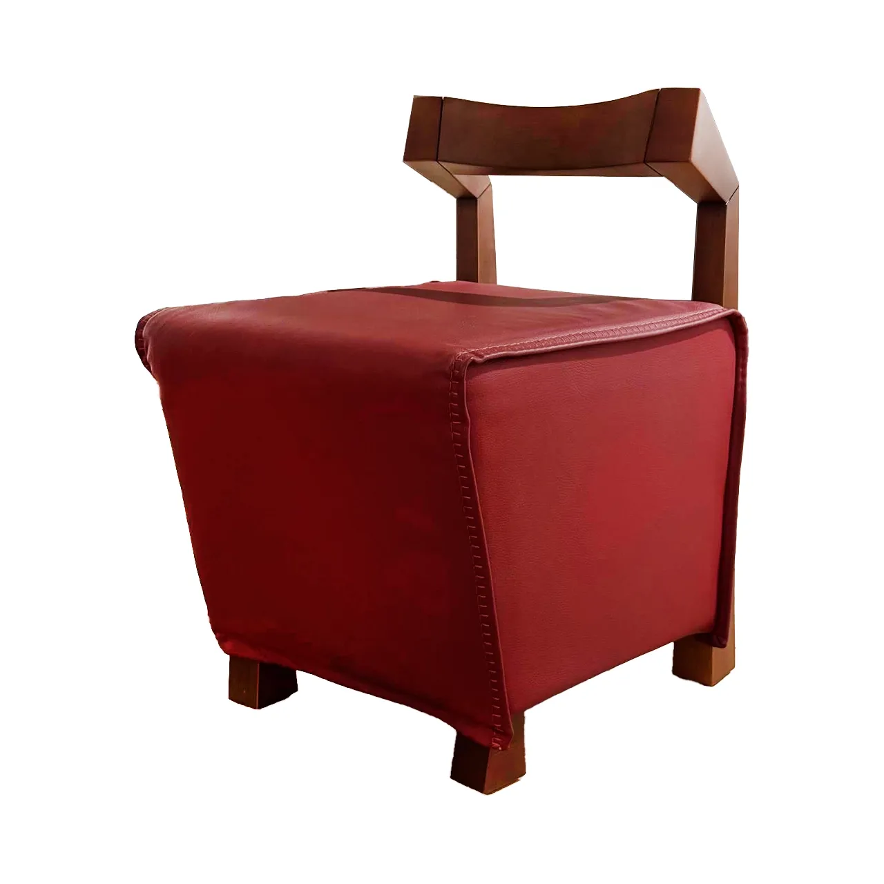 صندلی بز چوب خودرنگ چرم طبیعی - Image 3