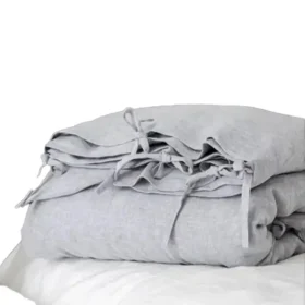 سرویس کاور پاپیونی سایز 180 سفید طوسی