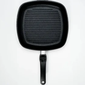 ماهیتابه سایز 26*26*7.5 تیتانیوم دایموند گریل دسته بازشو کد 02464