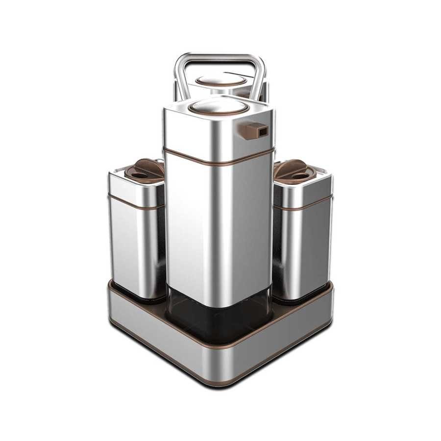 سرویس نمک فلفل و روغن پاش استورا (استیل-4 تکه) کد 697-02