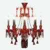 لوستر طرح باکارا 6 شعله سفید و قرمز