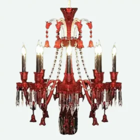 لوستر طرح باکارا 6 شعله سفید و قرمز