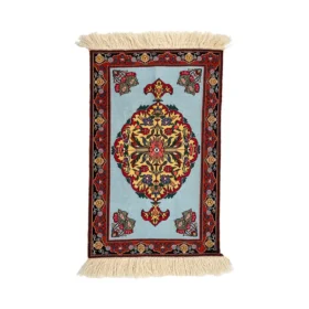 گلیم سوزنی ترنج آبی سایز 86*54 کد 1025