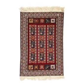 گلیم زرع نیم گل سرخ محمدی سایز 150*100 کد 1651