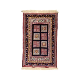 گلیم فرش پشم قاب زنبوری سورمه ای سایز 120*78 کد B784