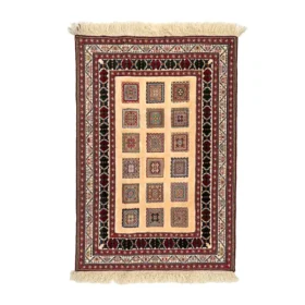 گلیم فرش مرینوس کرمی قاب کوچک سایز 120*82کد 1103